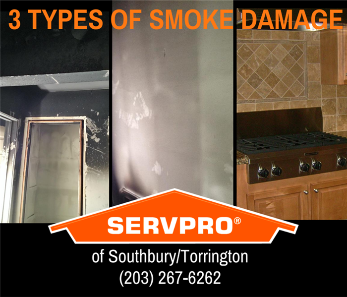 photos of three different types of smoke damage
