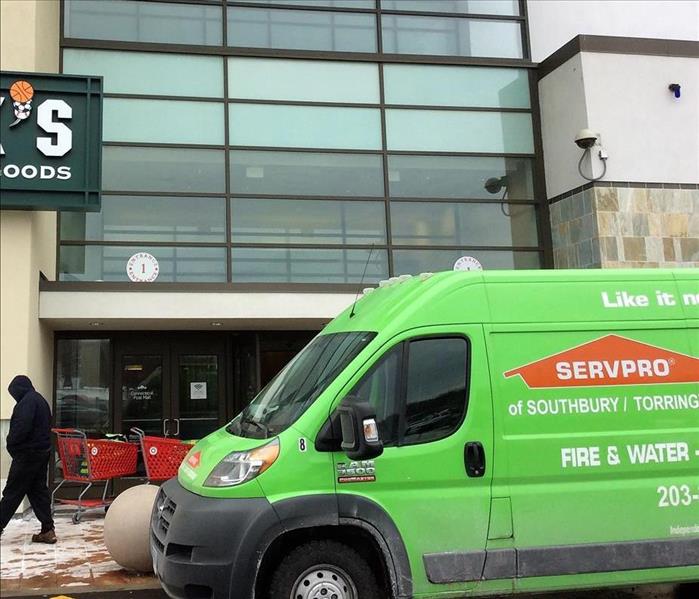 servpro van parked outside of a mall