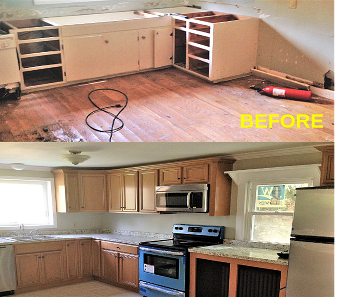 kitchen before and after restoration