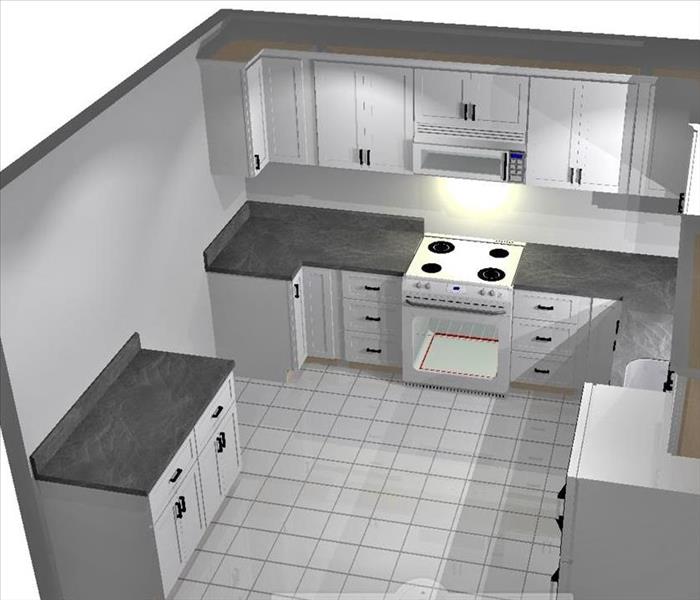computer generated design of a kitchen